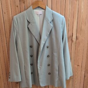 Christy Lynn Double-breasted Blazer Pale Teal Sz 6